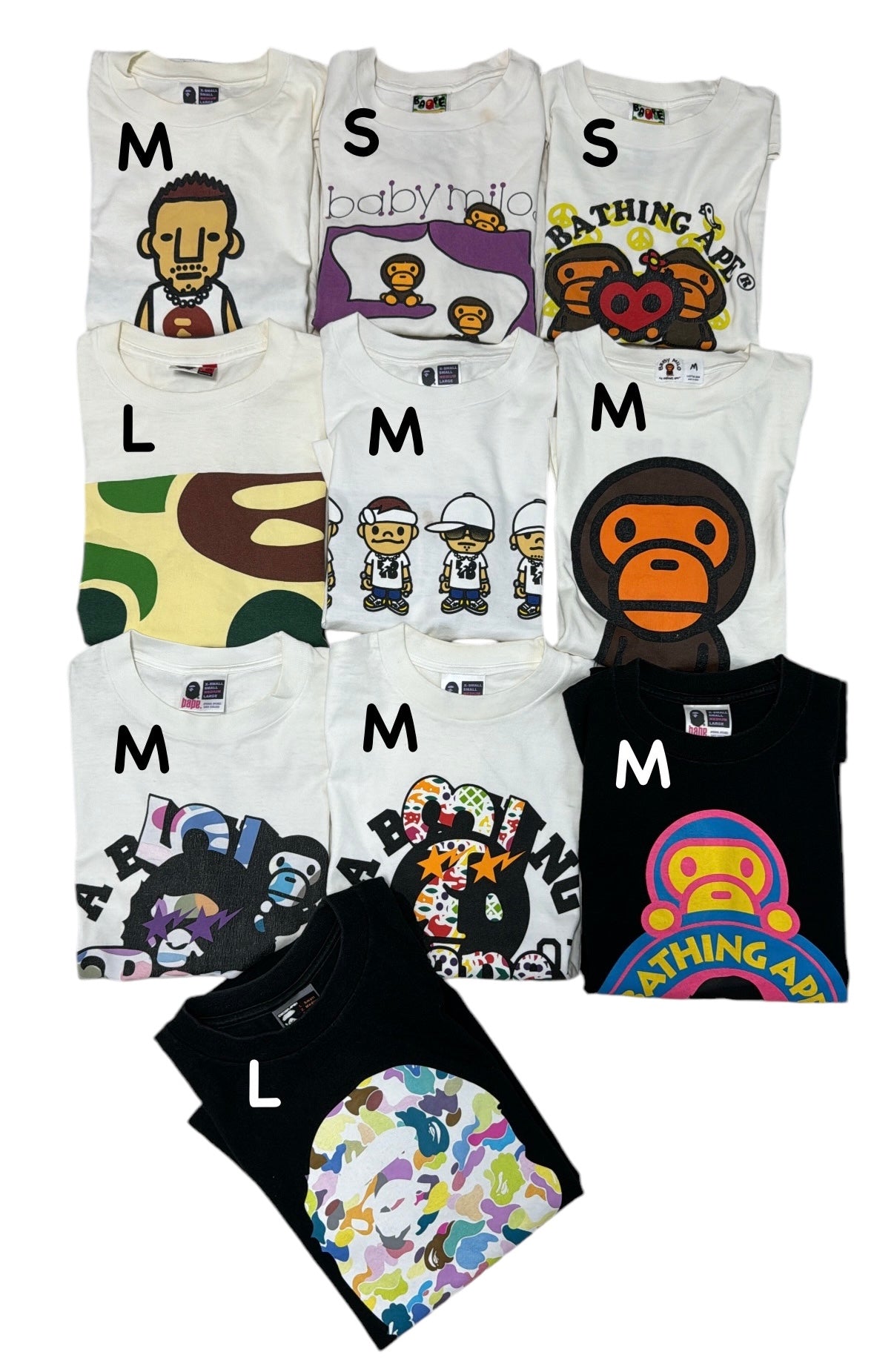 Bape og tee shirt bulk bundle deal